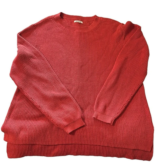 GoodThreads women's XXL burnt orange oversized crew knit sweater, nwt - Picture 1 of 5